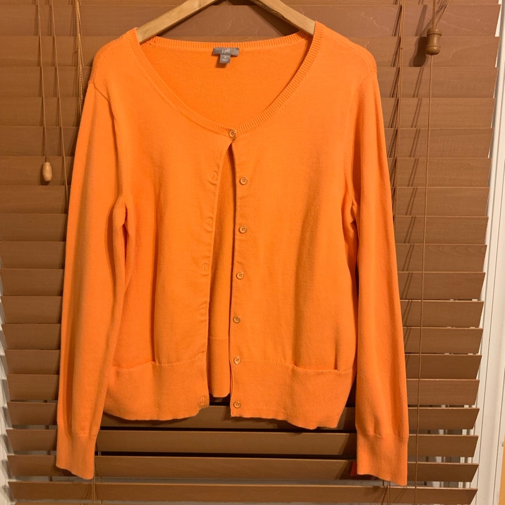 🔥J. Jill Orange Cardigan Size M